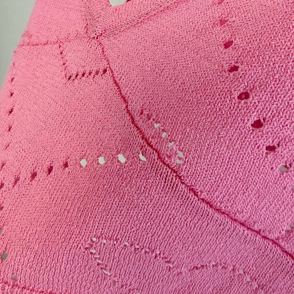 NEW, NEVER WORN For Love & Lemons Pink Heart Knit Crop Tank Top, Size Womens S - Picture 5 of 5